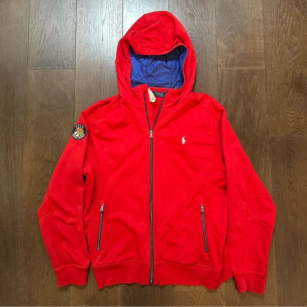 Vintage POLO RALPH LAUREN Small Pony Spell Out Cookie Patch Jacket 2000s Size XL - Picture 1 of 8